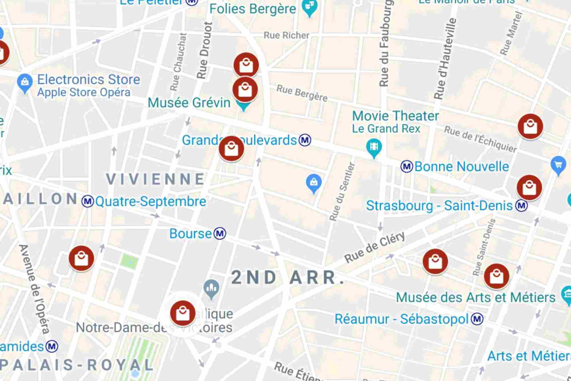 France Passages Jouffroy Panoramas Vivienne Map